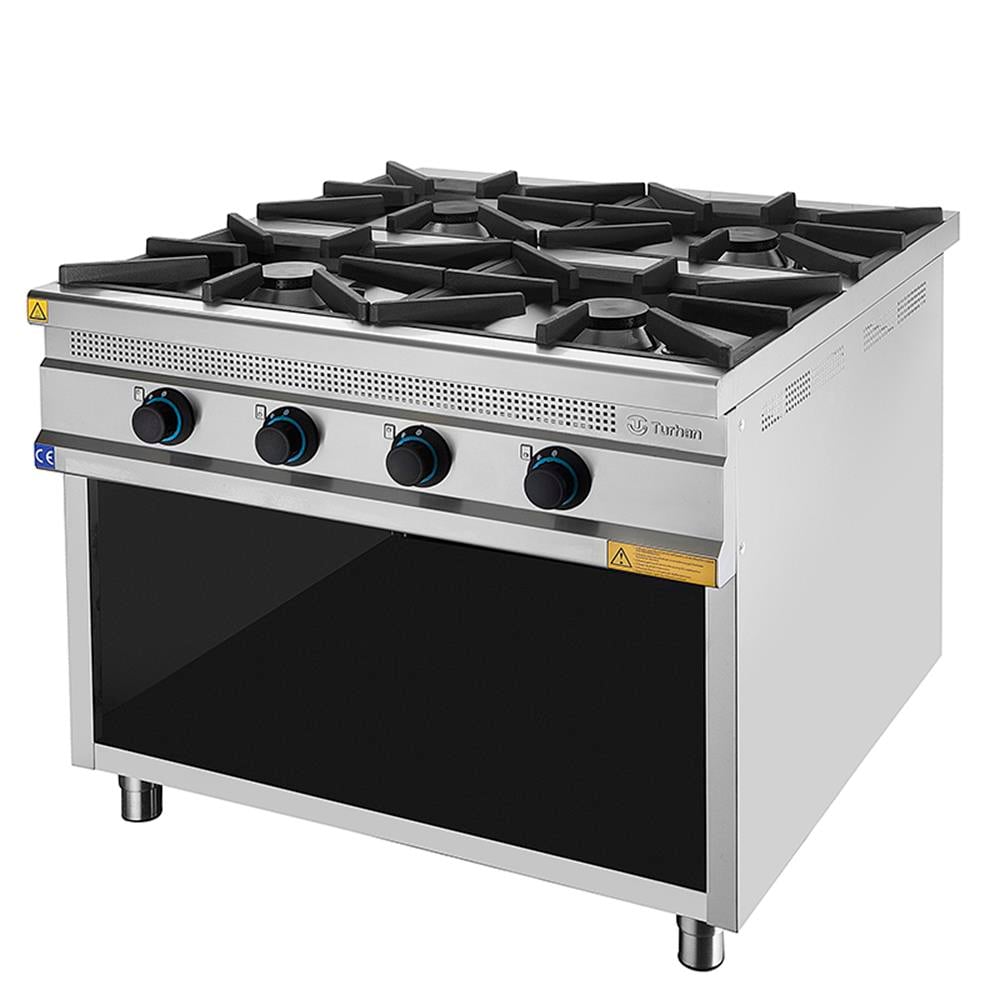  Turhan Çelik, 4'lü Gazlı Dolaplı Ocak, 100 x 100 x 85 cm, 1010-OCK