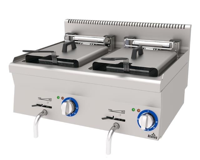 Atalay 12+12 Litre Çiftli Elektrikli Fritöz, 800 x 600 x 300, E AEF - 860
