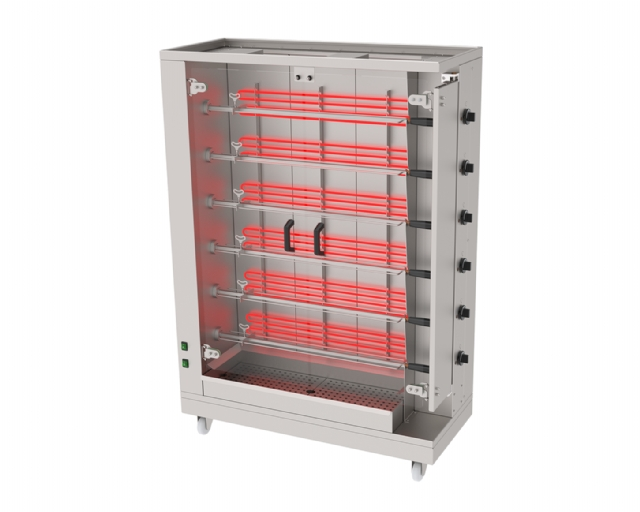 Atalay 6 Şişli Elektrikli Piliç Çevirme Makinesi 100x50x153 cm, APME - 06