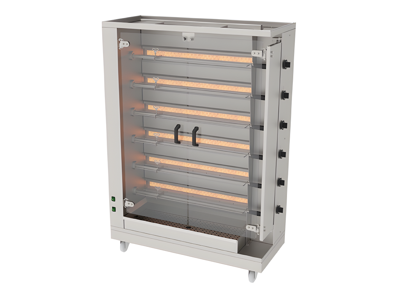 Atalay 6 Şişli Gazlı Piliç Çevirme Makinesi 100x50x159 cm, APMG - 06