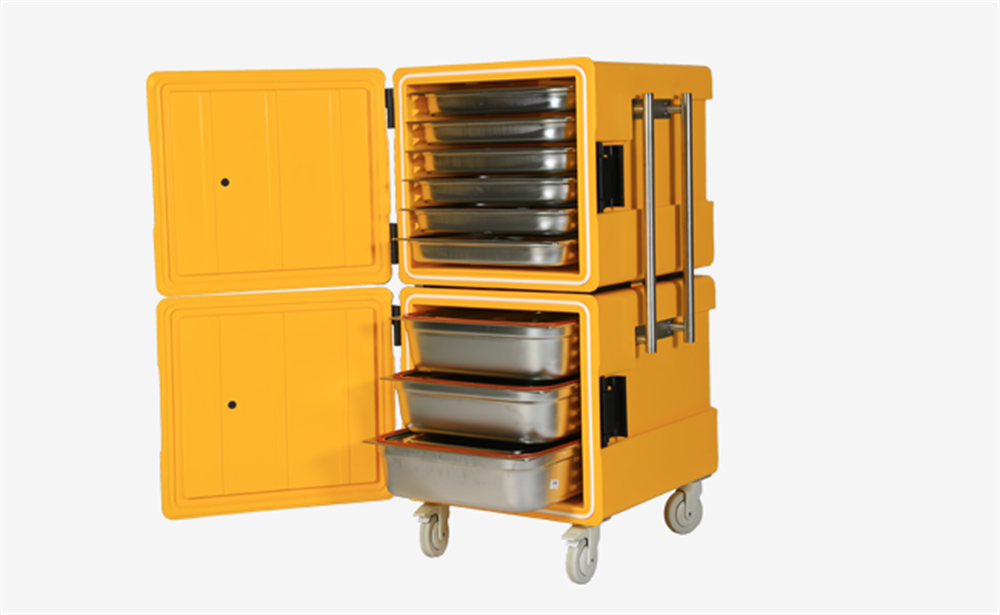 Avatherm 600x2 Double Thermobox Yemek Taşıma Kutusu, Tekerlekli, 180x2 Lt, 74x76x140 cm