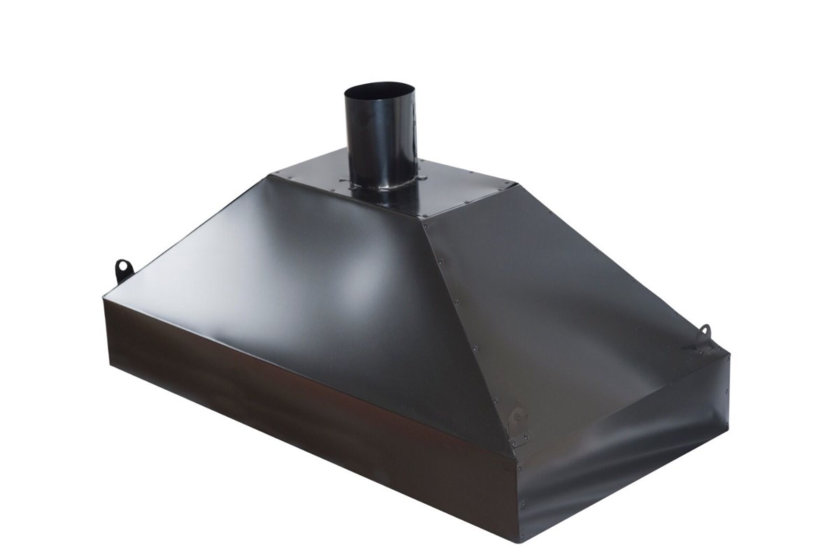 Bakır Çay Ocağı Davlumbazı 90*45 Orta Tip Siyah Boyalı