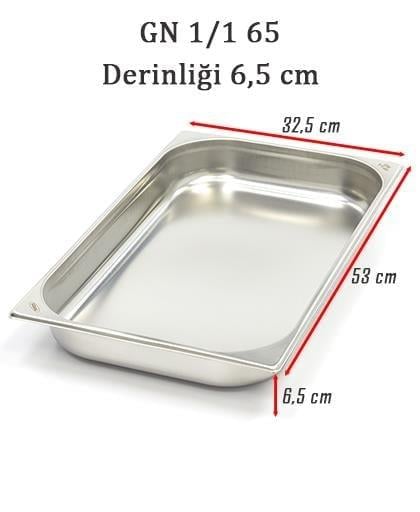 Bilge İnox 1/1-65 Standart GN Küvet, 530*325*65 mm, 9 Lt