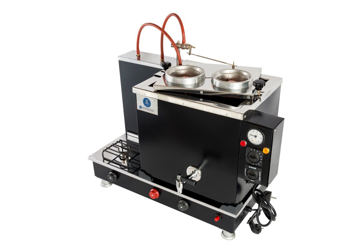 Çaycım 2 Demlikli Siyah Çay Kazanı Elektrik + Gazlı Ce Belgeli