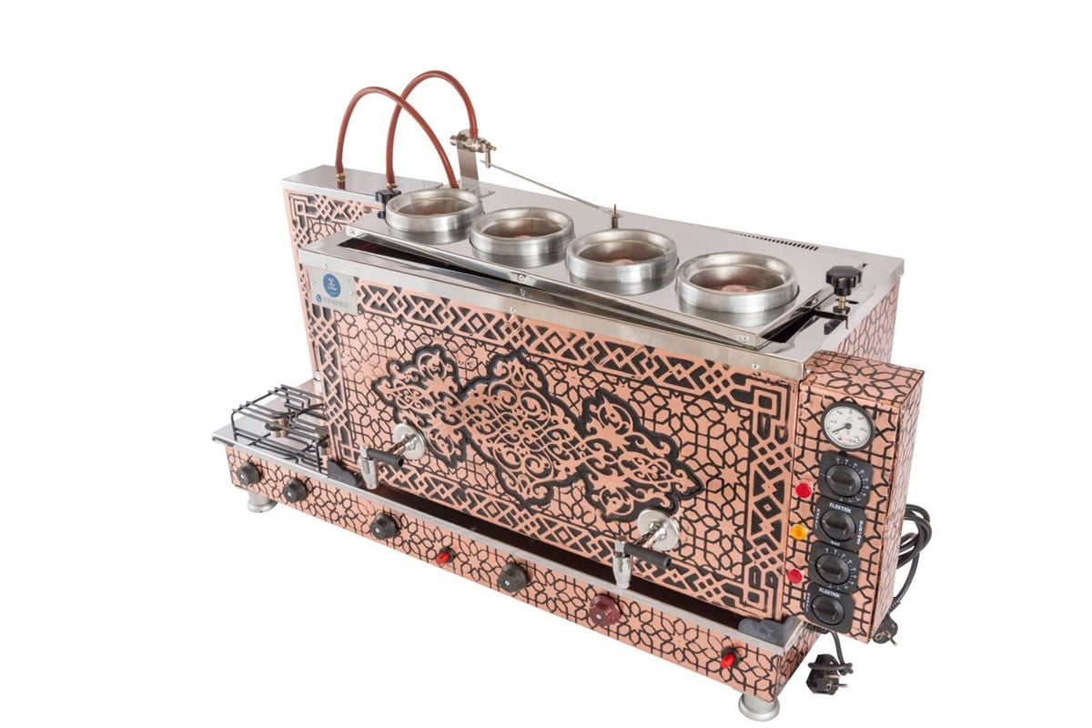 Çaycım 4 Demlikli Bakır Çay Kazanı Elektrik + Gazlı Ce Belgeli