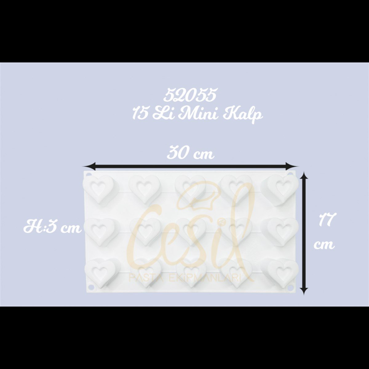 Cesil 15`li Mini Kalp Silikon Kalıp