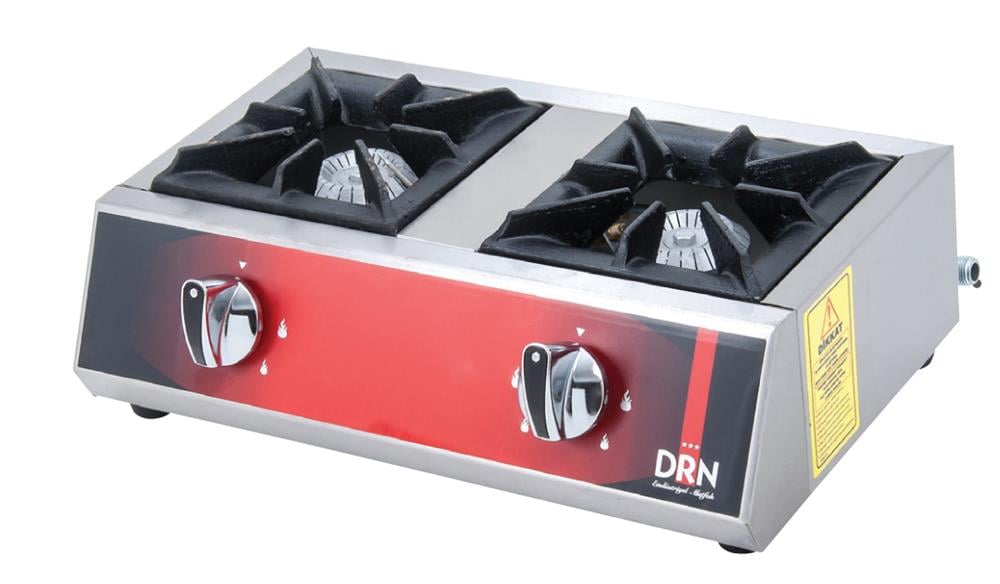 DRN 2'li Mini Ocak, Doğalgazlı/LPG'li, Set Üstü, 50×30×16 cm, DRNMO-2