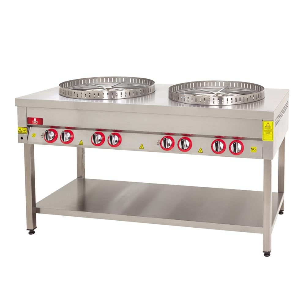 DRN 2'li Su Böreği Ocağı, Taban Raflı, Doğalgazlı/LPG'li, DRNSBT-2
