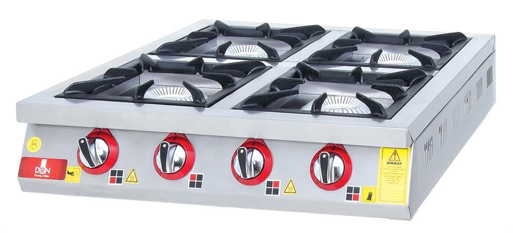 DRN 4'lü Ocak, Doğalgazlı/LPG'li, Set Üstü, 80×84×20, DRNLOS-4