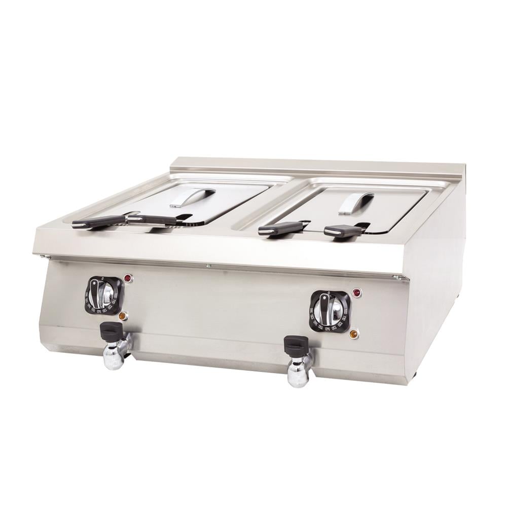 DRN Elektrikli Fritöz, Set Üstü, 10+10 Litre, 70×63×30 cm