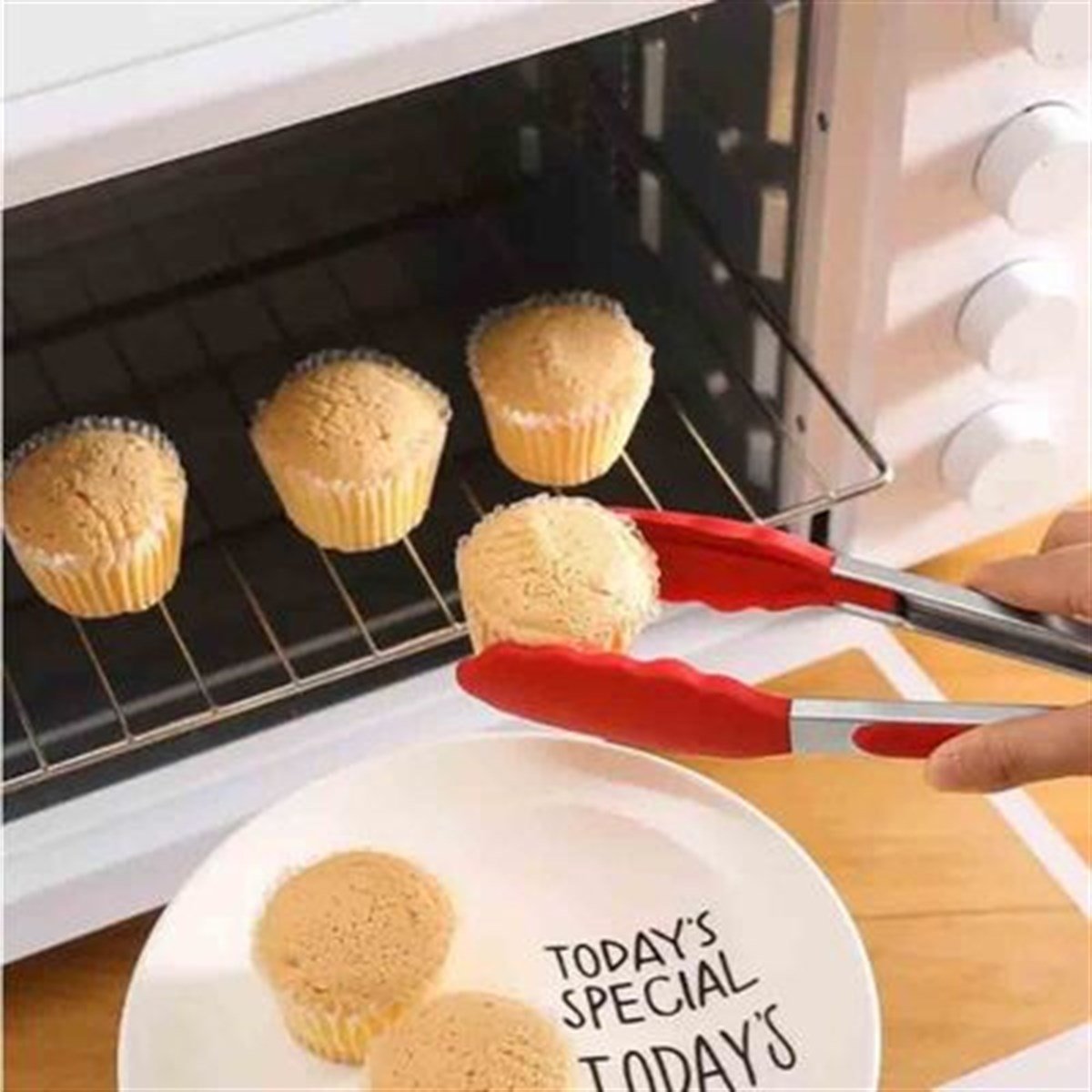 Epinox BMK-30 Barbekü Maşası Silikon, Kırmızı 30 cm