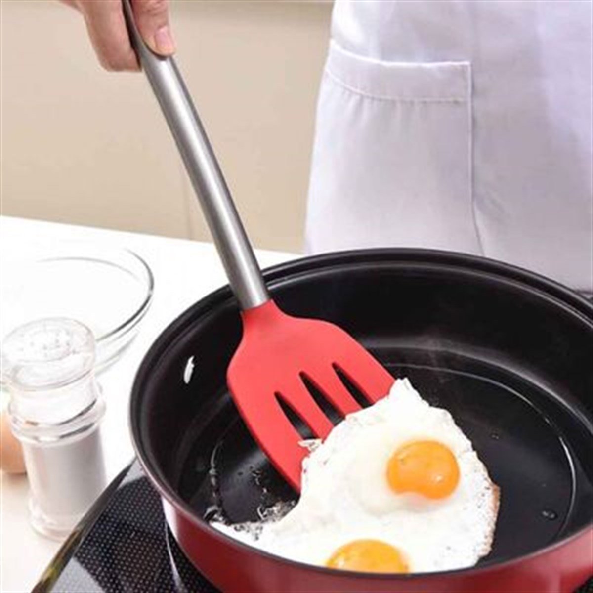 Epinox SS-35K Silikon Servis Spatulası, 35 cm Kırmızı