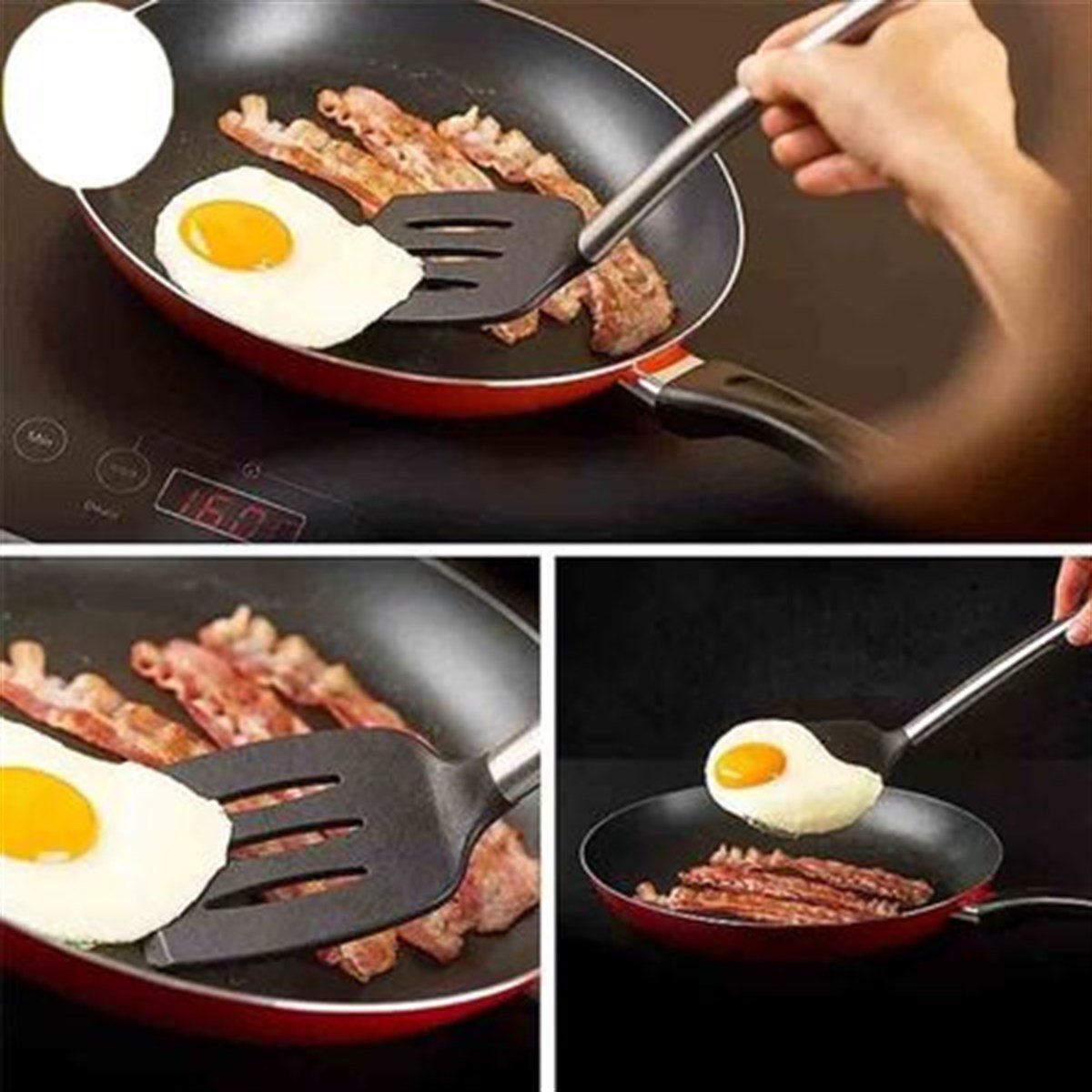 Epinox SS-35S Silikon Servis Spatulası, 35 cm Siyah