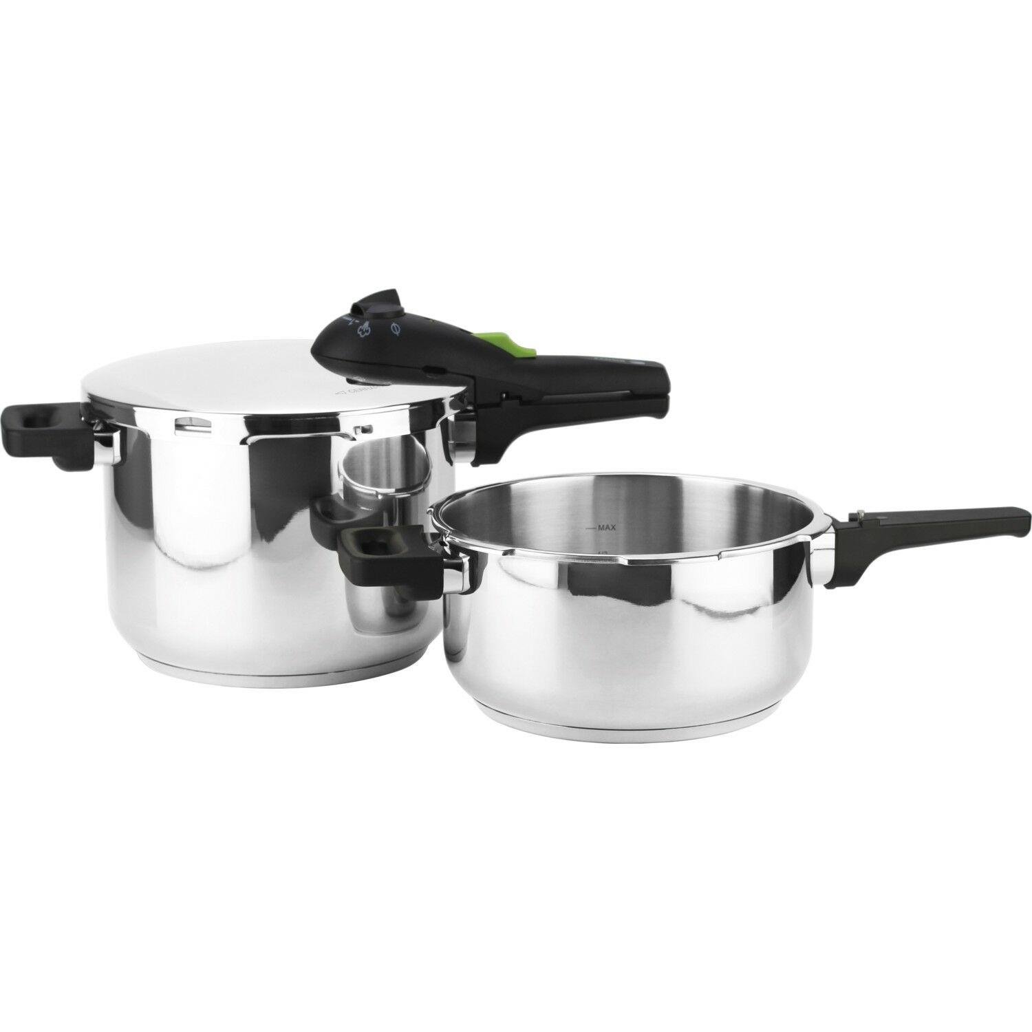 Fagor Rapid Ekspress Düdüklü Tencere, 4+6 Litre, 2'li Set, Cam Kapaklı