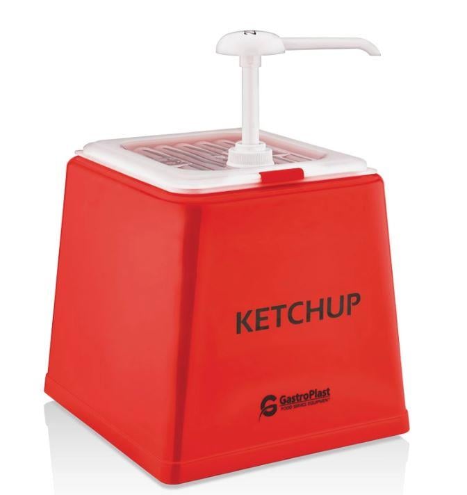 GastroPlast Plastik Keççap Dispenseri Standlı, 2 L
