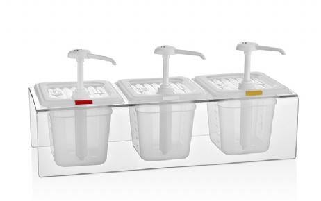 GastroPlast Pompalı Sos Dispenseri, 3'lü, Şeffaf