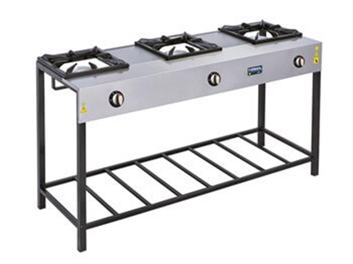 Görkem Gazlı Yüksek Lokanta Ocağı 3 Gözlü Ocak 140X47X77 cm