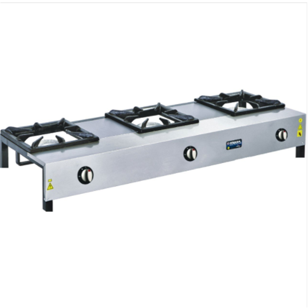 Görkem Kısa Ayak Lokanta Ocağı Üçlü Doğalgaz/Tüplü 139x47x23 cm