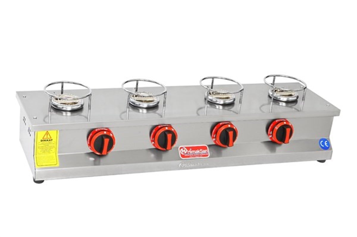 Himaksan 4 Lü Tek Sıra Künefe Pişirme Ocağı Set Üstü Gazlı Ce Belgeli