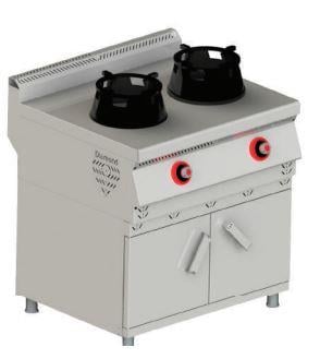 Himaksan Dolaplı Gazlı Wok Ocak 2 li, 80*90*85 cm