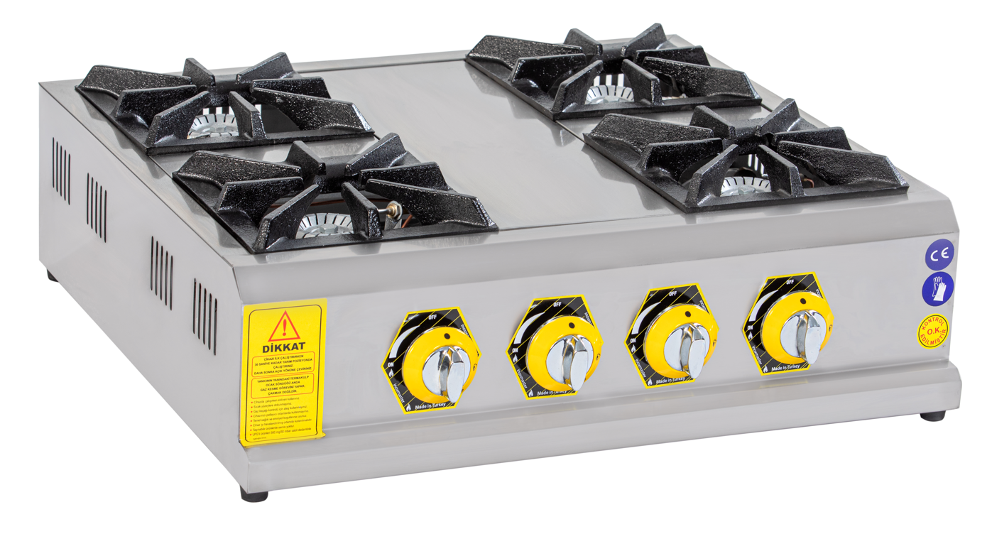 İnoxmaster 4'lü Set Üstü Ocak, Doğalgazlı / LPG, 90x90x25 cm