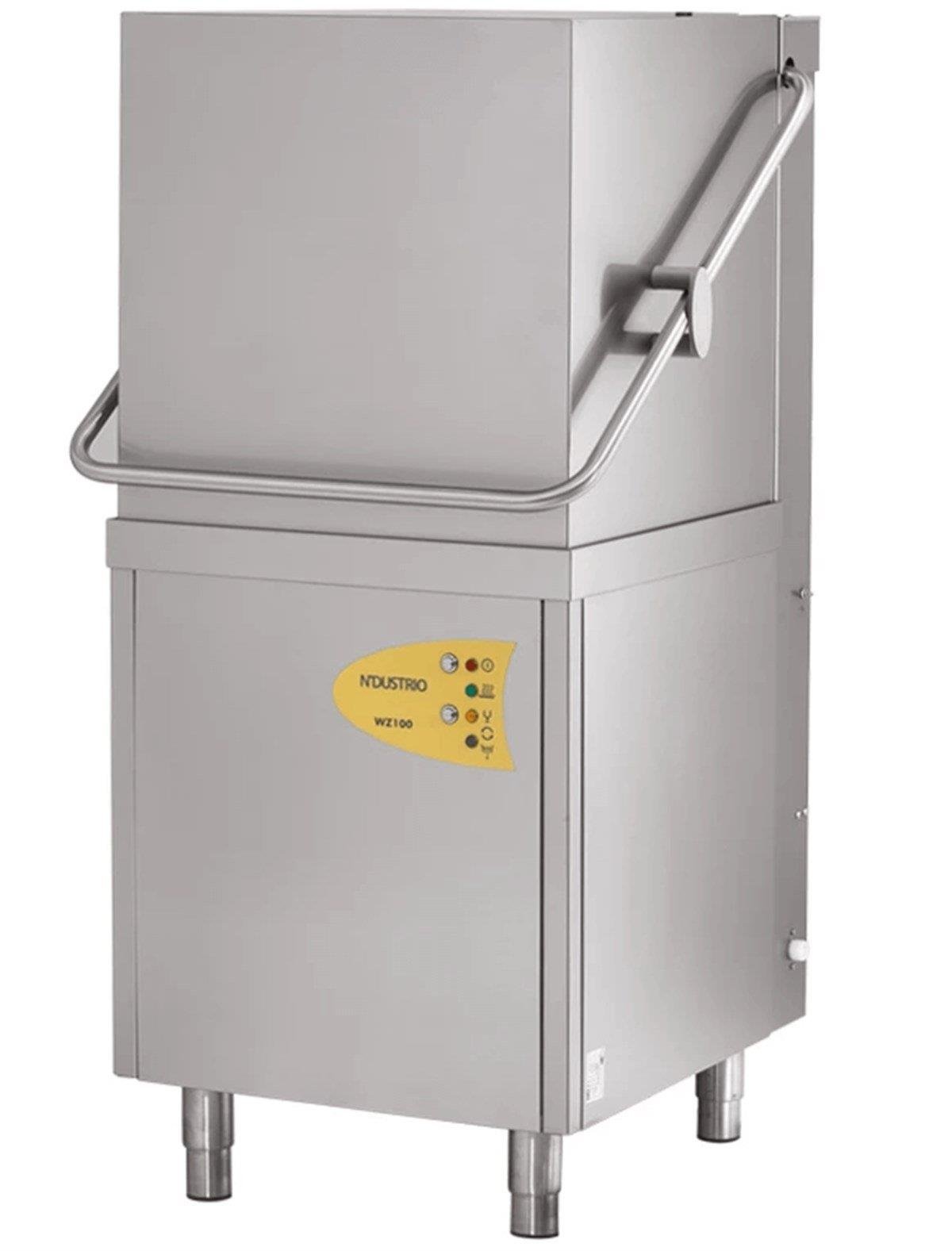 Ndustrio WZ-100 RDP Giyotin Tip Bulaşık Makinesi, Detejan ve Parlatıcı Pompalı, 1000 tabak/saat