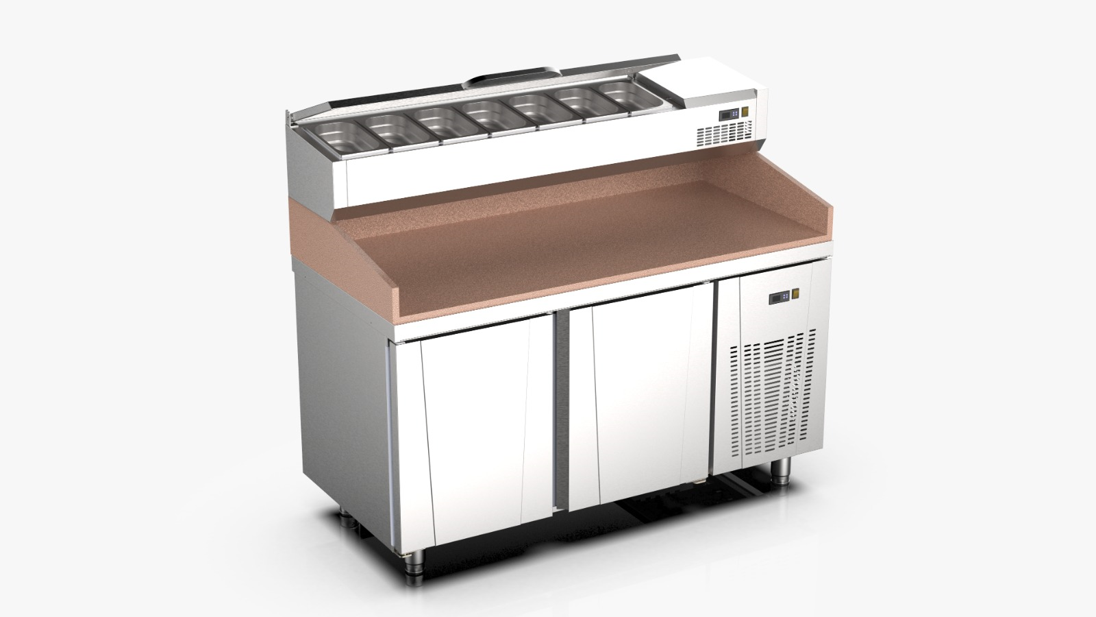 Ndustrio Yükseltilmiş Mermer Tablalı Make-Up Dolap,1500x700x850/1330 mm, TPG-72-MT3STTR