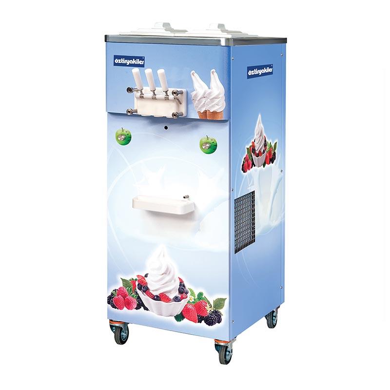 Öztiryakiler Set Üstü3 Kollu Karıştırıcılı Dondurma ve Frozen Yoğurt Makinesi, 15+15 L