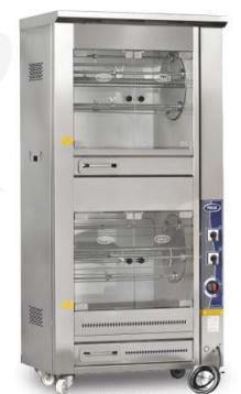 Pimak Çift Katlı Tamburlu Piliç Çevirme Makinesi, Gazlı/Tüplü, 25+25 Piliç Kapasiteli