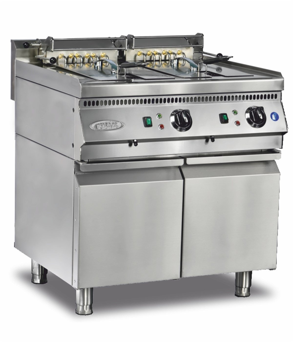 Pimak Elektrikli Fritöz, 12+12 Litre, Alt Dolaplı, 80×70×85 Cm