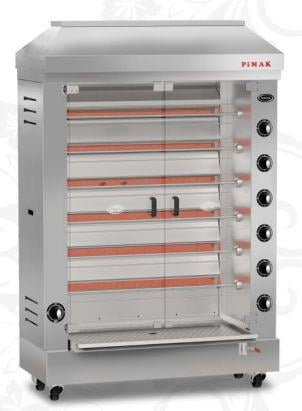 Pimak Radyanlı Piliç Çevirme Makinesi, Gazlı/Tüplü, 30 Piliç Kapasiteli