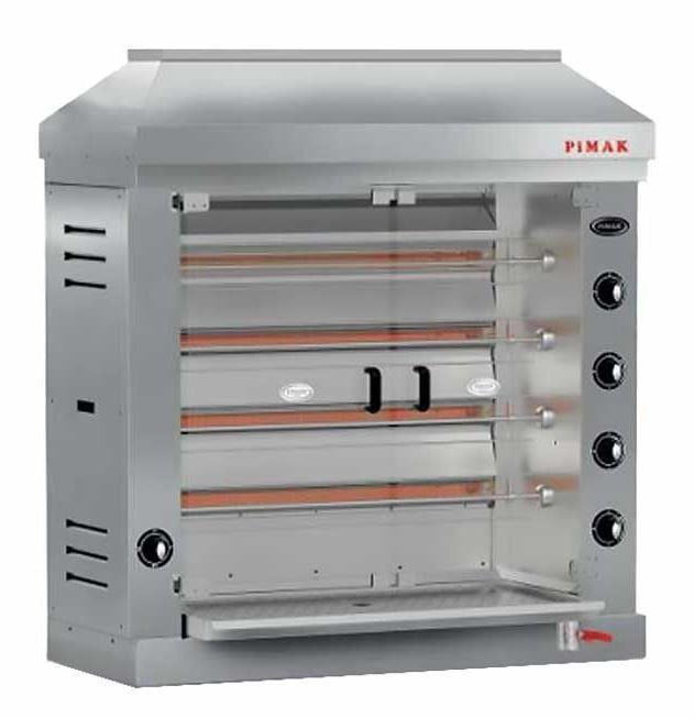 Pimak Radyanlı Piliç Çevirme Makinesi, Gazlı/Tüplü, 18 Piliç Kapasiteli