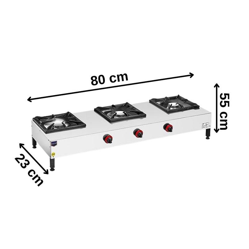 Remta CEJ24 3 Gözlü Set Üstü Lokanta Ocağı, Doğalgazlı