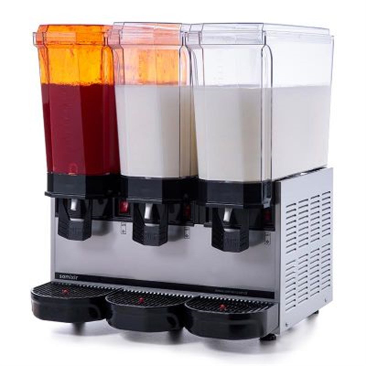 Samixir Klasik Triple Soğuk İçecek Dispenseri, 20+20+20 L, 1 Fıskiyeli 2 Karıştırıcılı, Inox