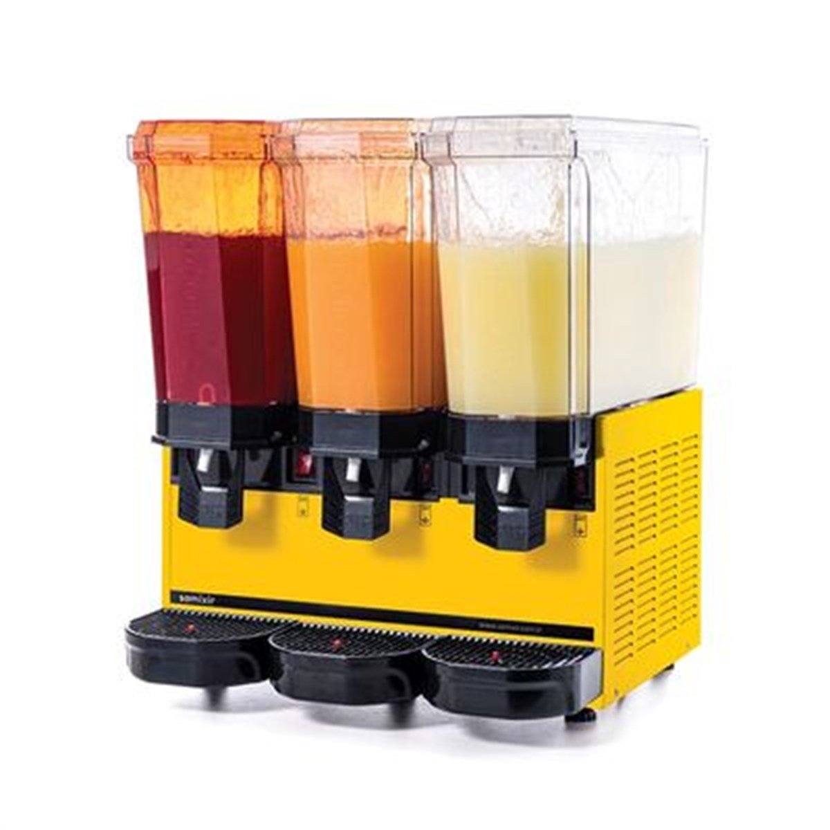 Samixir Klasik Triple Soğuk İçecek Dispenseri, 20+20+20 L, Fıskiyeli, Sarı