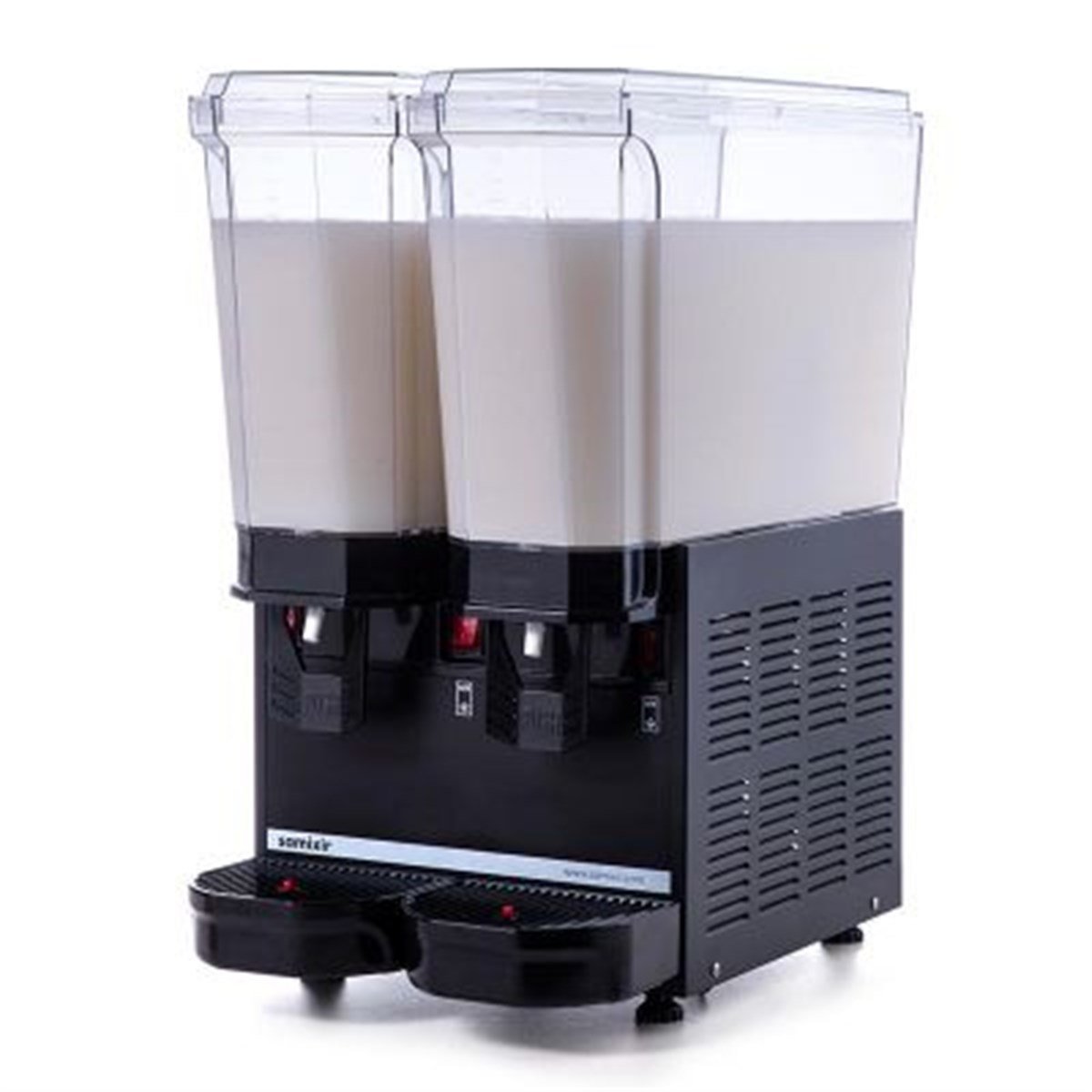 Samixir Klasik Twin Soğuk İçecek Dispenseri, 20+20 L, Karıştırıcılı, Siyah