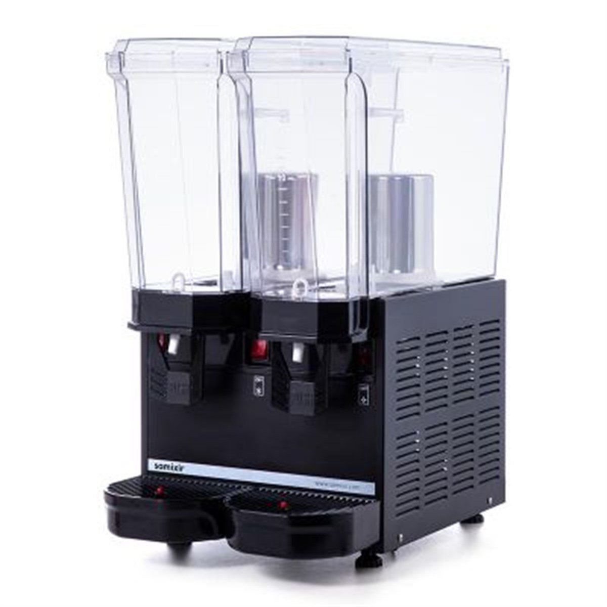 Samixir Klasik Twin Soğuk İçecek Dispenseri, 20+20 L, Fıskiyeli, Siyah