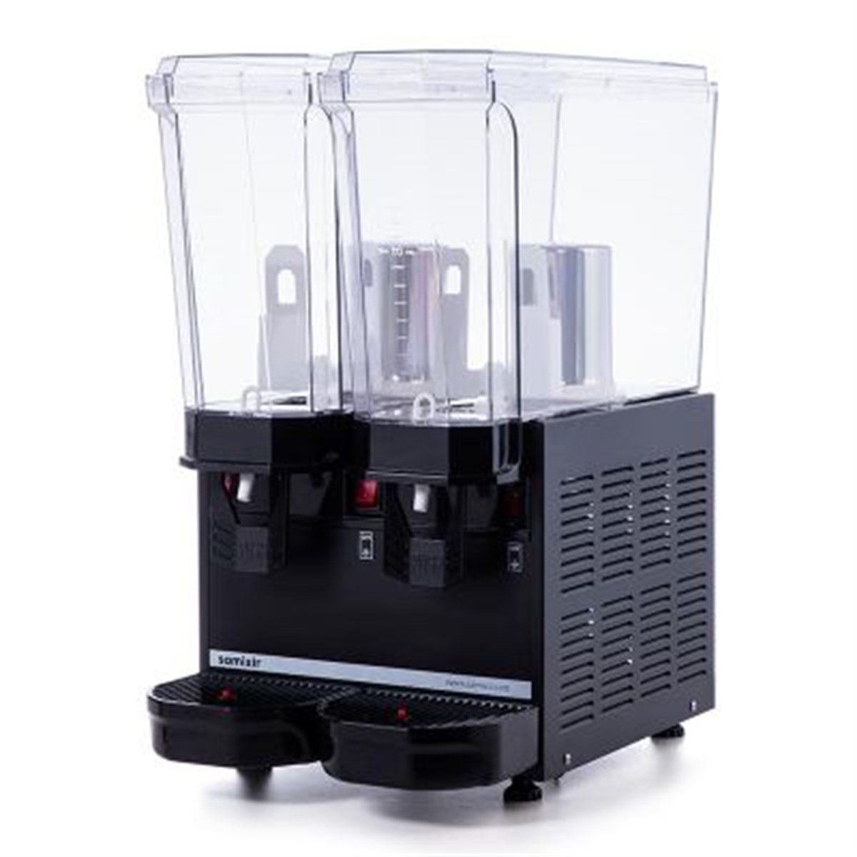 Samixir Klasik Twin Soğuk İçecek Dispenseri, 20+20 L, Karıştırıcılı, Siyah