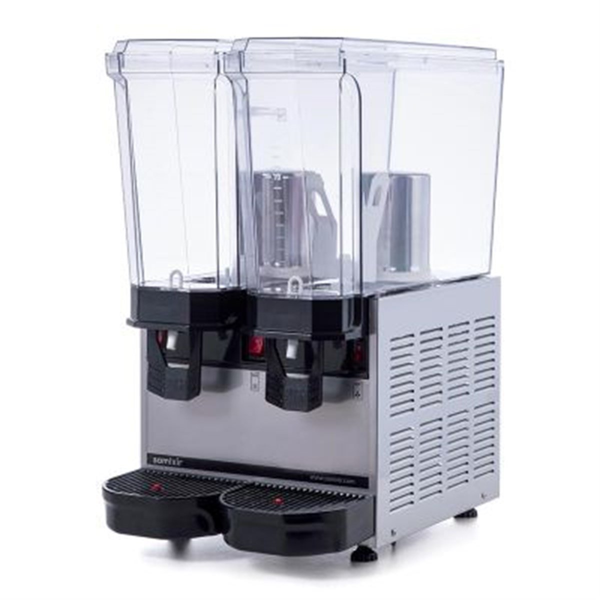 Samixir Klasik Twin Soğuk İçecek Dispenseri, 20+20 L, Fıskiyeli ve Karıştırıcılı, Inox