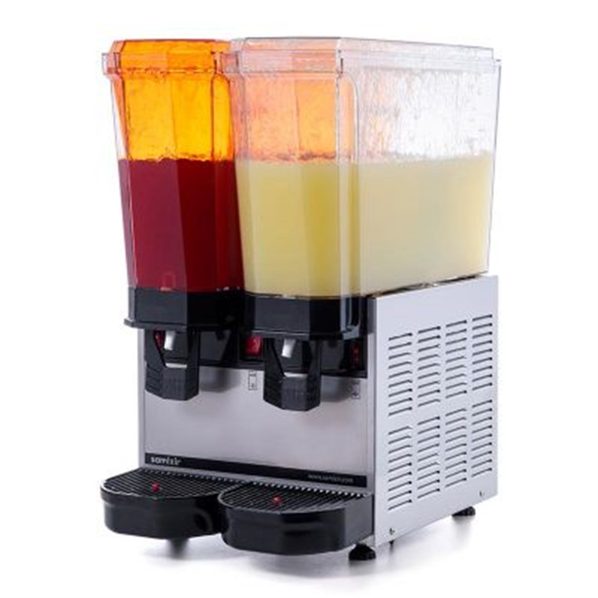 Samixir Klasik Twin Soğuk İçecek Dispenseri, 20+20 L, Fıskiyeli, Inox