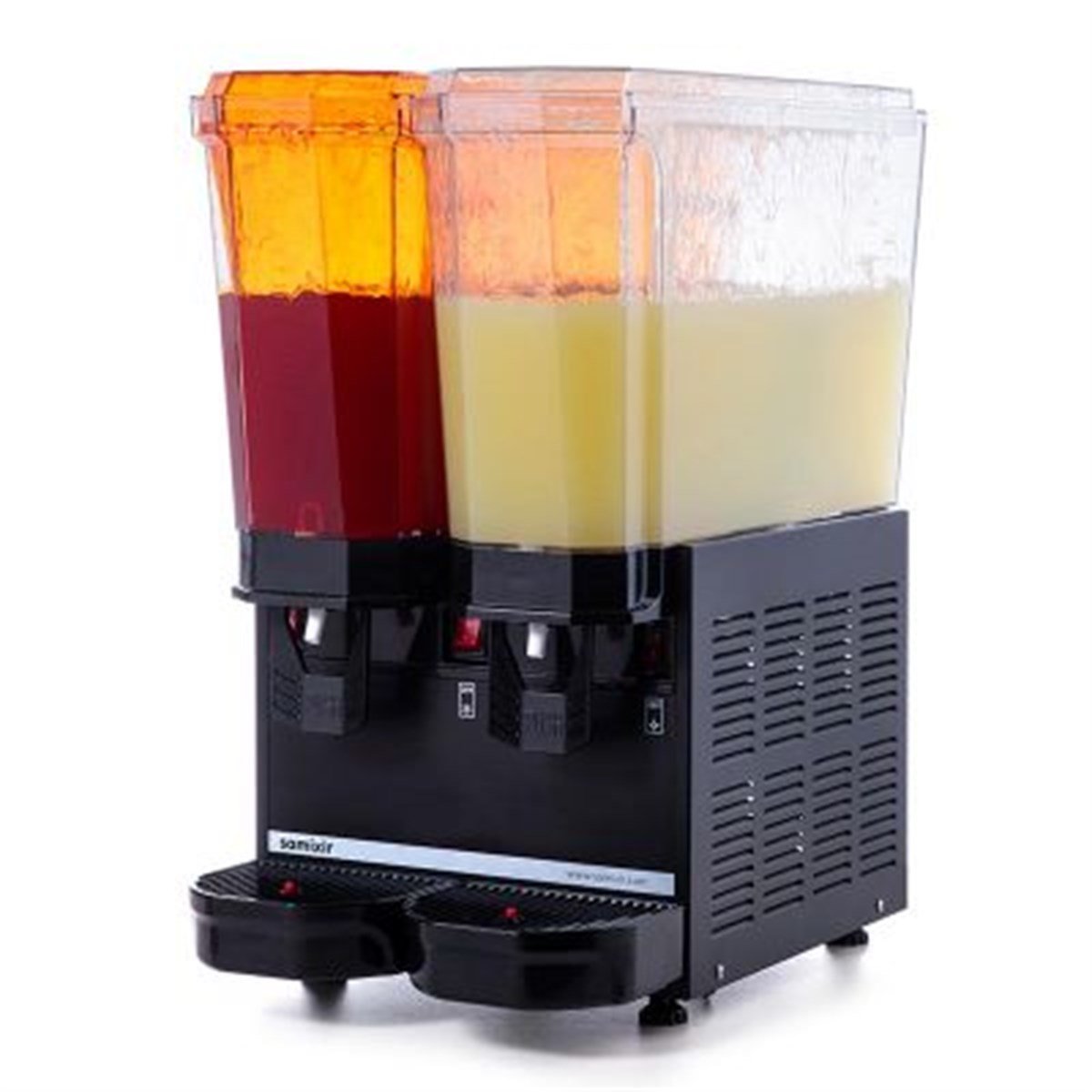 Samixir Klasik Twin Soğuk İçecek Dispenseri, 20+20 L, Fıskiyeli, Siyah
