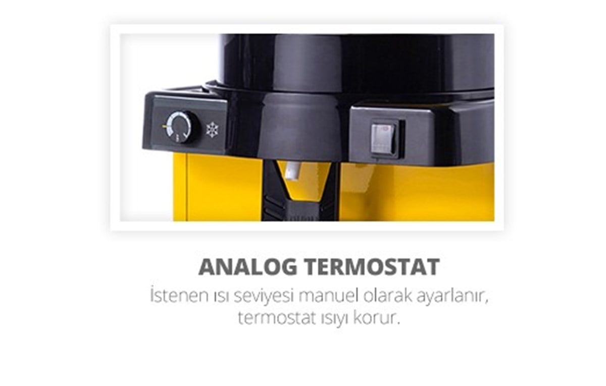 Samixir M22 Panoramik Soğuk İçecek Dispenseri, 22 L, Analog, Sarı
