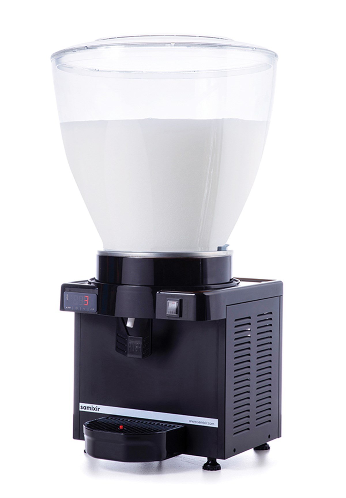 Samixir M40 Panoramik Soğuk İçecek Dispenseri, 40 L, Dijital, Siyah