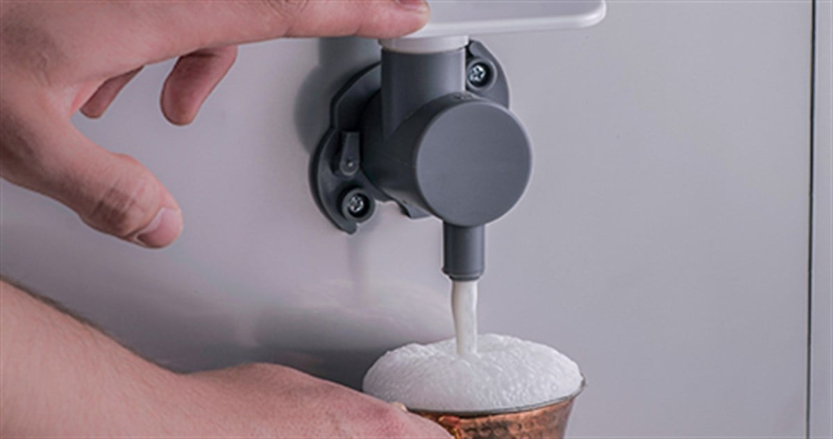 Samixir Panoramik Köpüklü Ayran Dispenseri, 22 L, Dijital, Inox