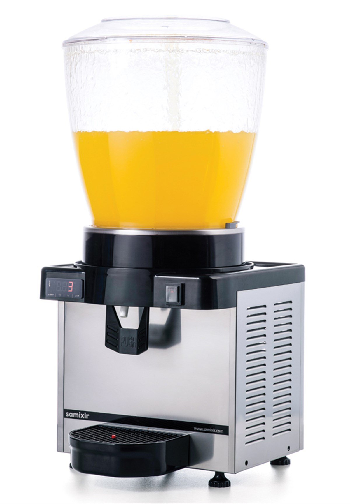 Samixir S22 Fıskiyeli Soğuk İçecek Dispenseri, 22 L, Panoramik, Dijital, Inox