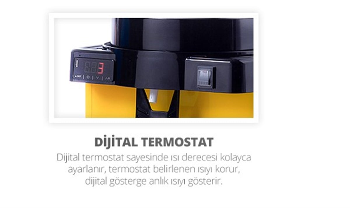 Samixir S22 Fıskiyeli Soğuk İçecek Dispenseri, 22 L, Panoramik, Dijital, Sarı