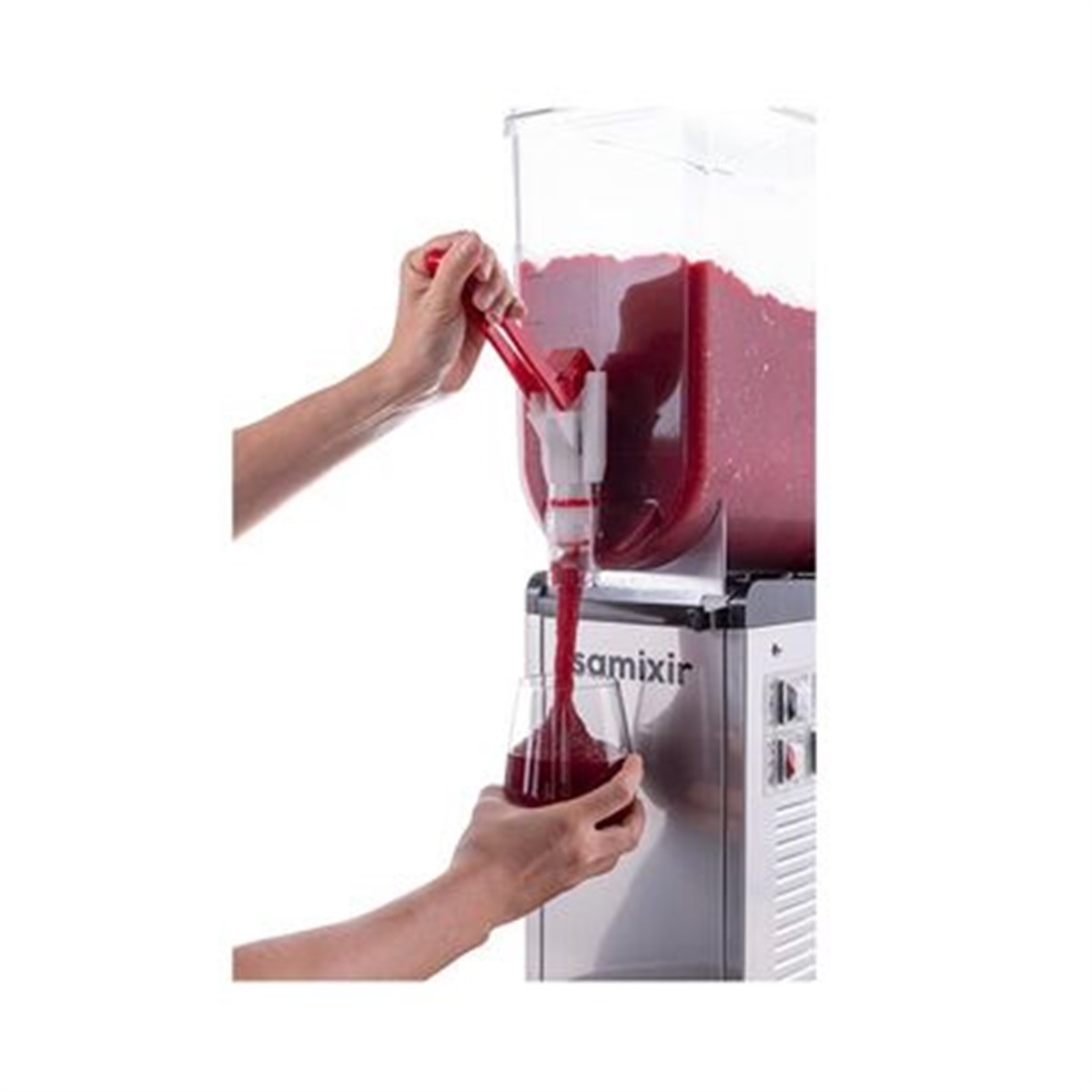 Samixir Slush Mono Allure Granita ve Meyve Suyu Dispenseri, 12 L, Inox