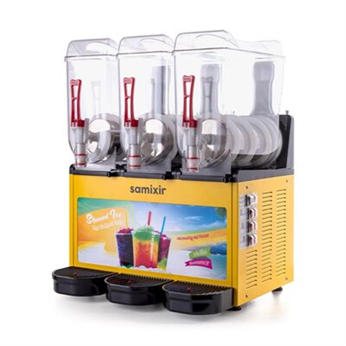 Samixir Slush Triple Allure Granita ve Meyve Suyu Dispenseri, 12+12+12 L, Sarı
