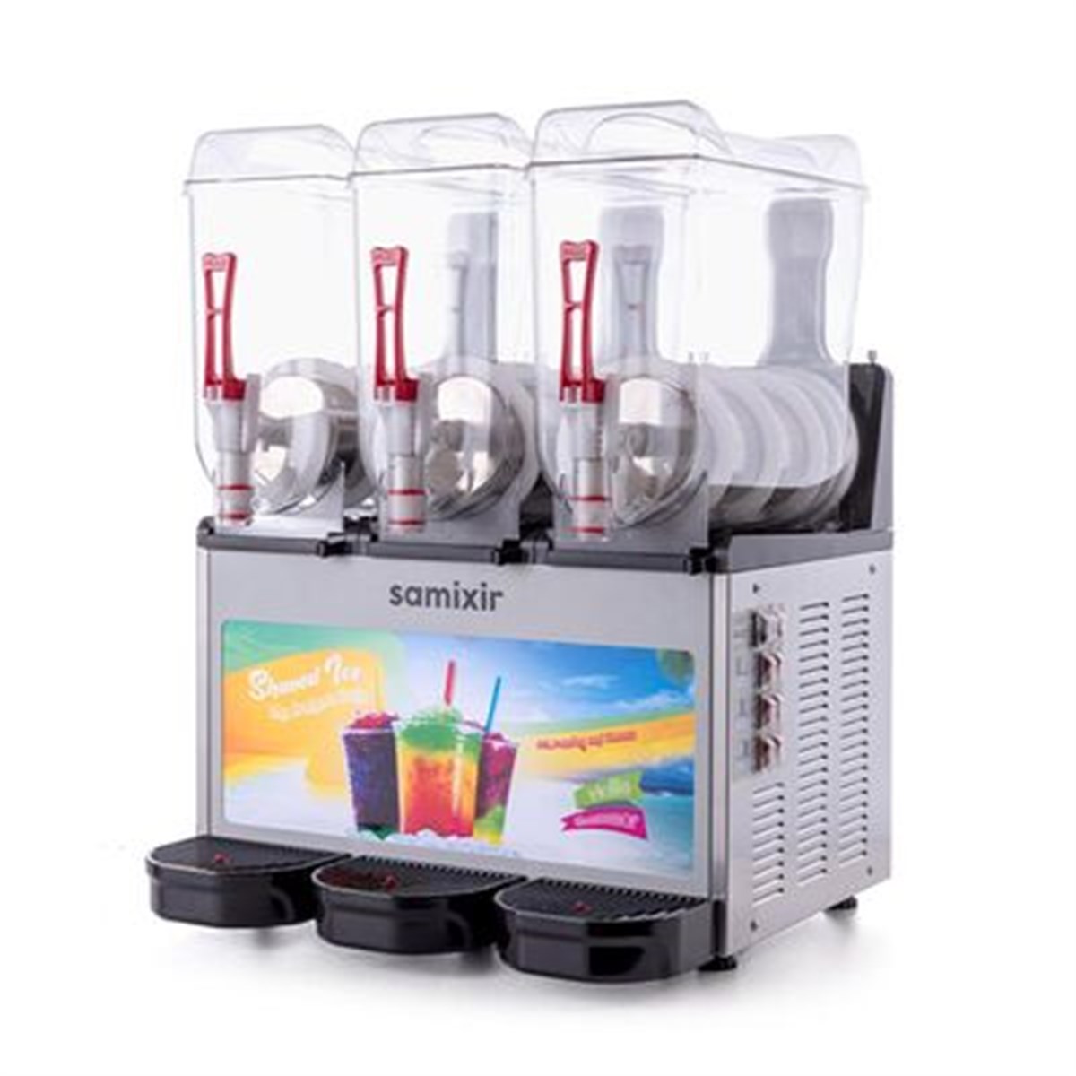 Samixir Slush Triple Allure Granita ve Meyve Suyu Dispenseri, 12+12+12 L, Inox