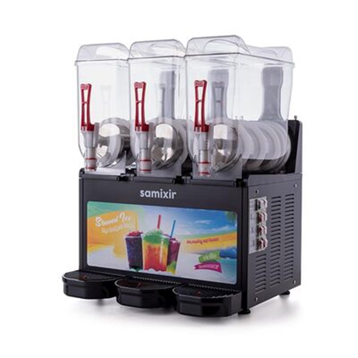 Samixir Slush Triple Allure Granita ve Meyve Suyu Dispenseri, 12+12+12 L, Siyah